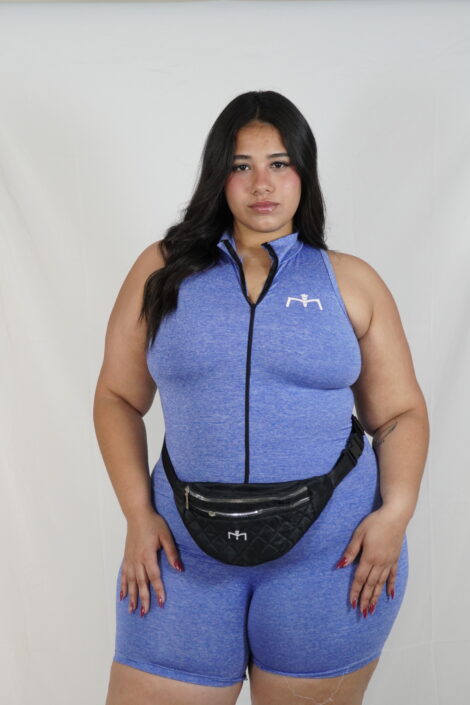 Enterizo deportivo azul con zipper Milyn, talla única