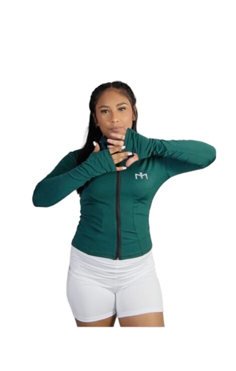 Chaqueta Reloj de Arena con Muñequeras verde